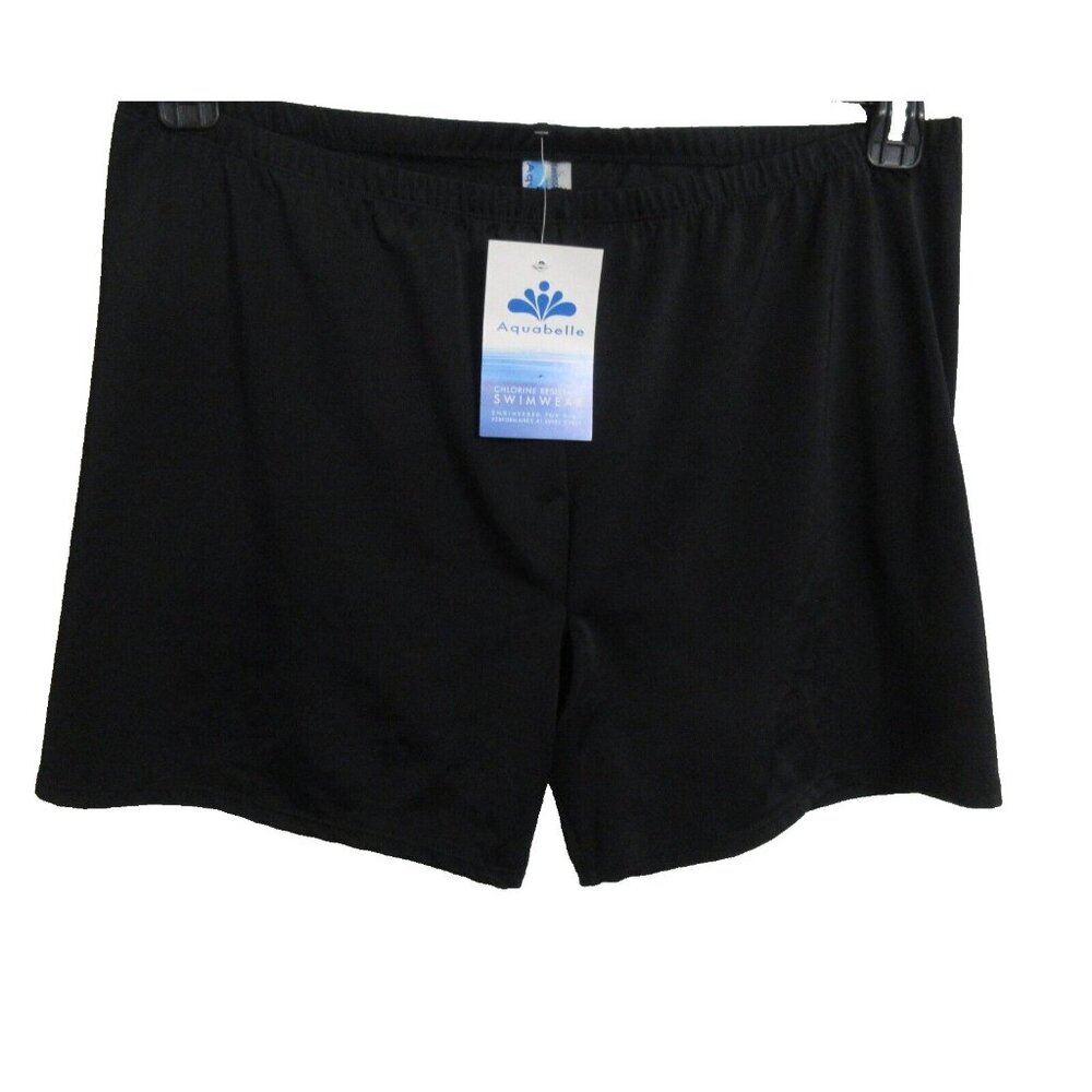 Aquabelle Swimsuits for All Swim Board Shorts Womens Plus 26 Black Elastic Waist